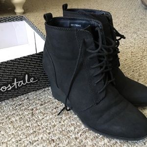 Black Wedge Ankle Boots